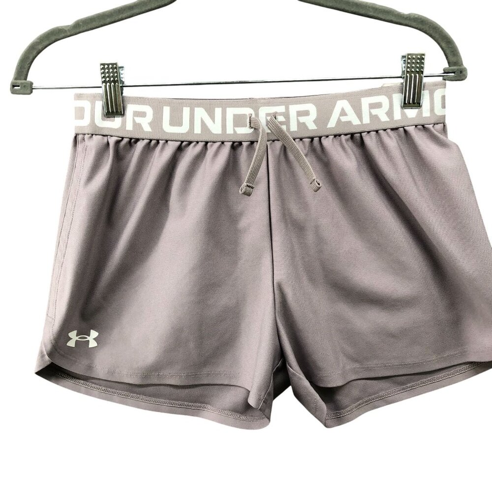 Under Armour Youth Girls L (14-16) Play Up‎ Shorts Gray Active Running Gym Loose